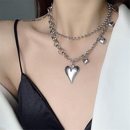 New Arrival Necklaces Fashion Women Chains Necklaces Trendy Link Chain Metal Heart All Compatible Party Female Elegant Jewelry