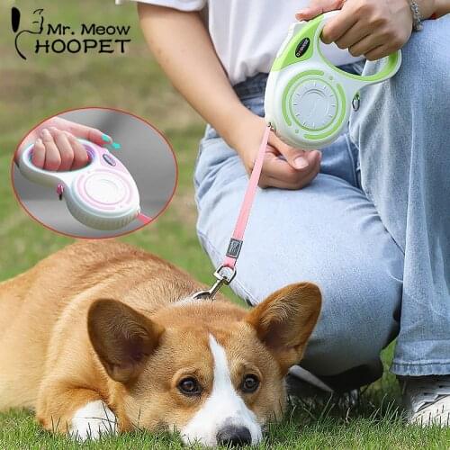 Hoopet Dog Harness Collar For Large Pet Durable Nylon Automatic Telescopic Rope For Pet Multi-length Selection Dog Accessories