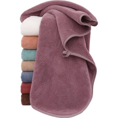 High-density Coral Velvet Towel Solid Color Soft Face Towel Thick Highly Absorbent Household Towel for Home Kitchen Bathroom