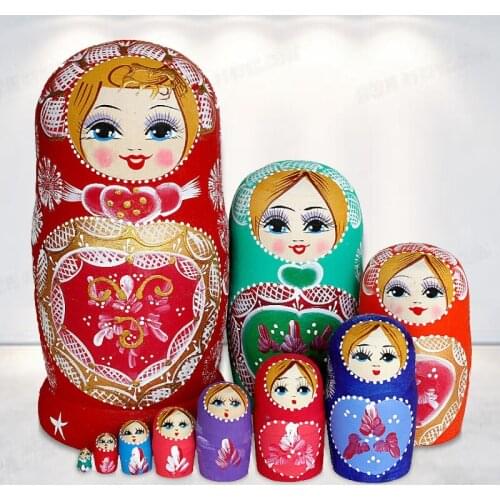 Russian matryoshka 10-layer creative birthday gift small ornaments childrens wooden toys craft ornaments travel souvenir gifts