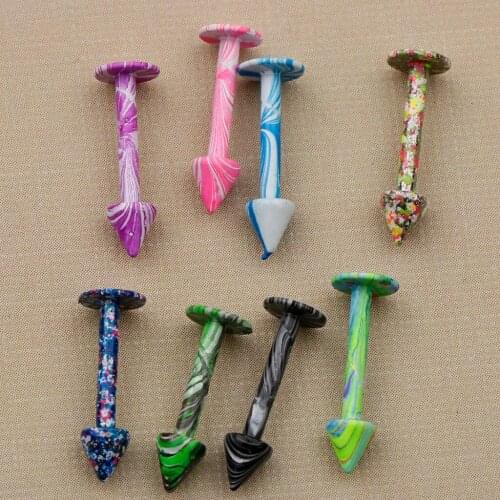 8x Stainless Steel Tongue Labret Lip Nose Bars Ring Barbell Piercing