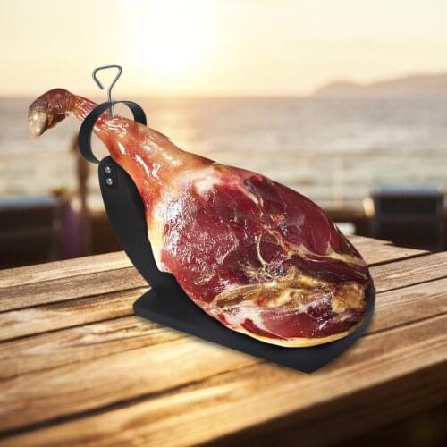 Folding Gondola Ham Stand Durable Black Pine Solid Wood Ham Holder With Non-Slip Feet Ideal Gift Without Cutlery