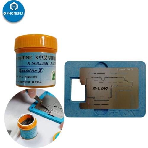 PHONEFIX G-Lon Middle Board BGA Reballing Stencil Plant Tin Platform With Solder Paste For iPhone X Motherboard Repair Tools
