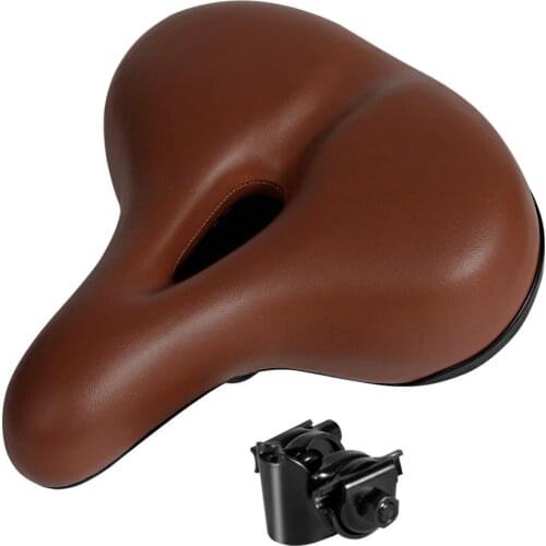 ZHIQIU Comfortable Bike Saddles Extra Wide and Thick Bicycle Seat Integrated Molding Anti-Rain Hollow