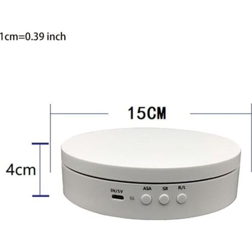 77JF 3 Speeds 15cm Intelligent Electric Rotating Display Stand Mirror Turntable Jewelry Holder Battery/USB Power 4 Types