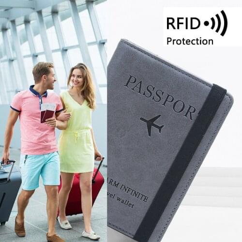 Vintage RFID Passport Cover ID Card Holder Case Wallet For Business Credit Cards Passport Holder Tarjetero Porte Carte Bancaire