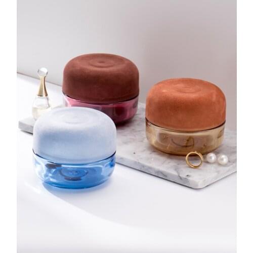 Unique Design Storage Boxes Nordic Home Organizer Flocked And Glass Jewelry Box Trinket Ring Holder Display Container