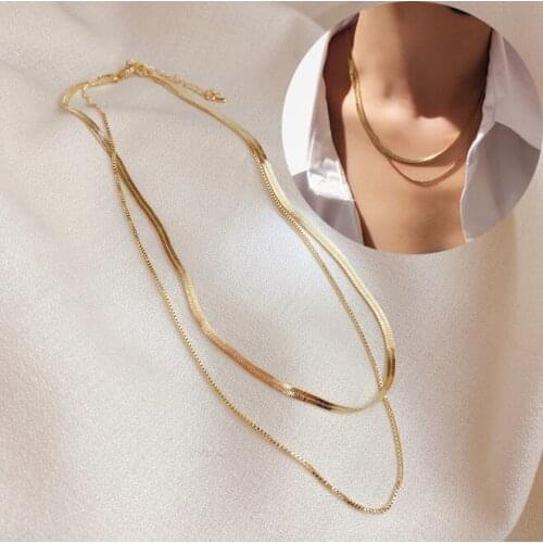 Women Neck Chain Gold Color Choker Necklaces Thin Chain On The Neck Minimalist Pendant Jewelry 2021 Chocker Collar For Girl