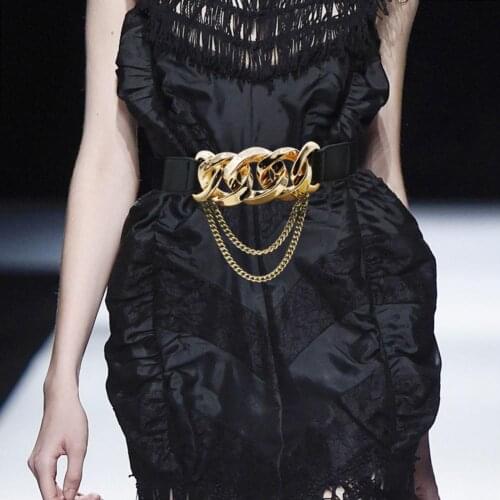 Women Elastic Waist Belt All-match Dress Waistband Metal Buckle Coat Accessories ремень женский