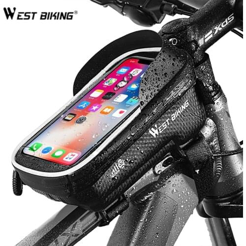 WEST BIKING Bicycle Bag Waterproof Phone Bag Reflective MTB Road Bike Pannier Touch Screen 7.2 Inch Phone Case Bike Accessories