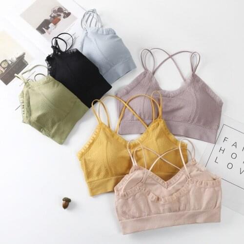 Women Sport Bra Top Lace Underwear Women Seamless Fitness Bra Sexy Bralette Wireless Tube Tops Crop Back Brassiere Sportwear
