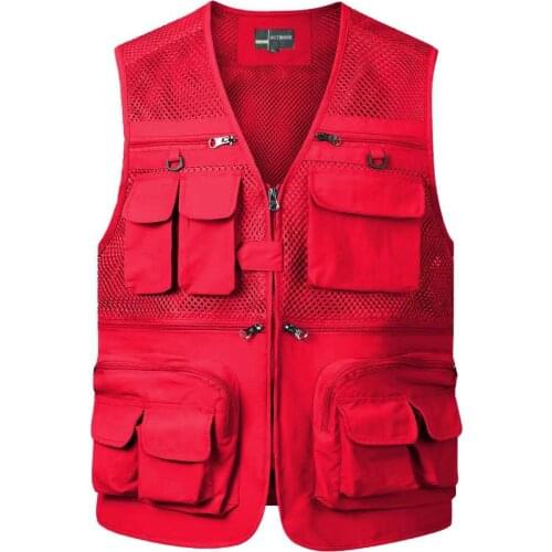 Waistcoat Jacket Men Multi-Pocket Classic Male Sleeveless Coat Outdoor Photographer Fishing Jackets plus size S-5XL Vest Travel