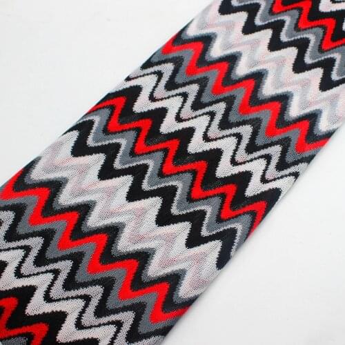 Zig Zag Lace Fabrics Knitting Red Black Wave Strip Lace 1 Meter Crochet Mesh Fabrics For Dress Diy Fashion Cloth 150CM Wide