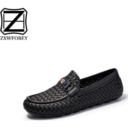 ZXWFOBEY Men Cowboy Gommino Leisure Shoes Outdoor Large Size Fashion Outdoor Casua Loafers