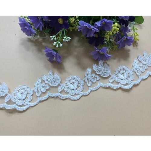 1Yard Alencon Wedding Bridal Floral Lace Trim Eembroidered Cord Lace Accessories For Bridal Dress Veil Fabric