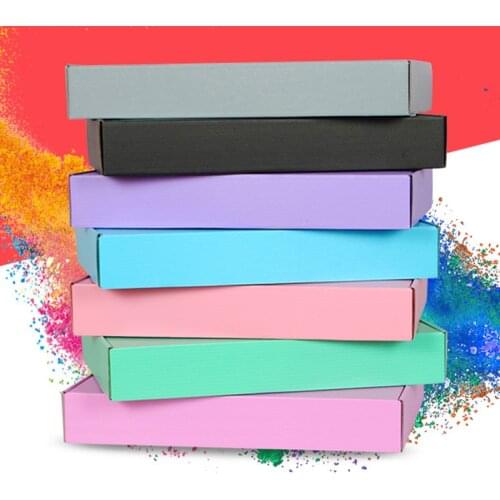 20Pcs New Express Paper Box Blue Green Corrugated Box Cardboard Electronic Accessories Packaging Boxes Kraft Jewelry Gift Boxes