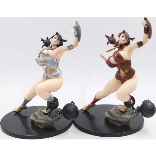 26cm Anime Q-Six Queens Blade Prisoner Dragon Warrior Branwen Sexy Girls PVC Action Figure Collectible Model Toys