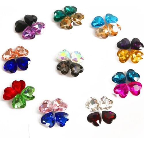 5-50pcs/lot 8/10/12/14/18/27mm Love Heart Loose Rhinestone Pointback Crystal Stone For Jewelry Handmade DIY Phone Dress Clothes