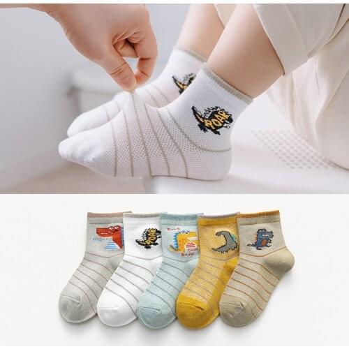 5 pairs / lot 1- 12 Year Kids Socks Children Socks Cotton Cartoon Spring Summer Fashion Breathable Mesh Boys Socks Girls Socks