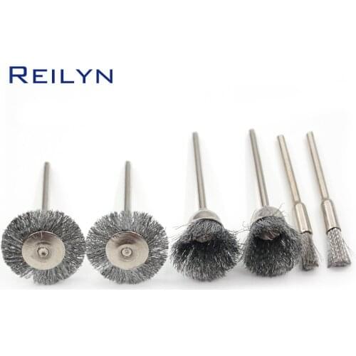 6pcs Stainless steel wire brush metal wire brush roller rust removal wood working bits abrasive/polishing bits accessory