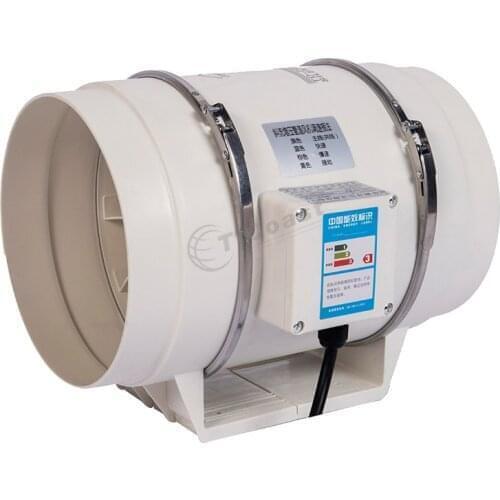 8 inch Inline Duct Fan Home Silent Pipe Duct Fan Bathroom Extractor Ventilation System Kitchen Toilet Wall