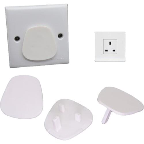 8 Pcs Baby Safety Power Socket Protective Cover British Standard Children Electric Shock Protection 3-hole Protective Cover