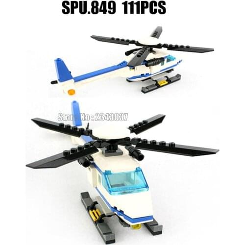 Gudi 111pcs urban police helicopter building block Toy
