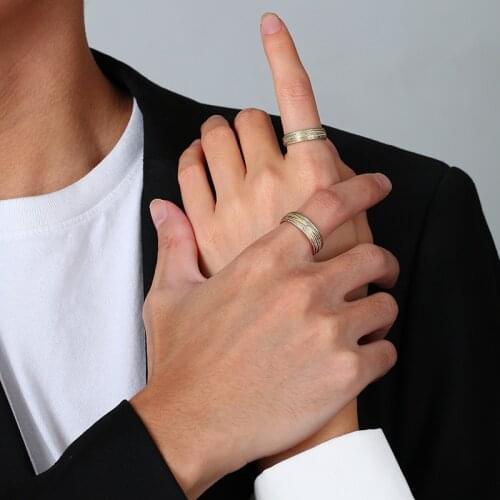 Minimalist Couple Wedding Rings for Women Men,5/6 mm Stainless Steel Sandblasting Love Promise Band, Anniversary Gifts Jewelry