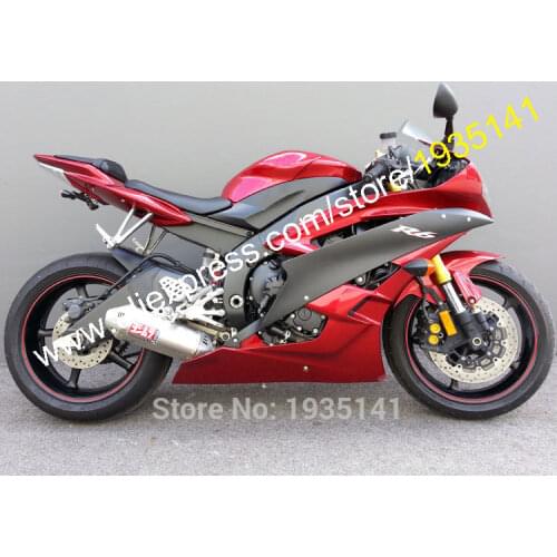 For Yamaha YZF R6 06 07 ABS Parts YZFR6 YZF-R6 2006 2007 Red Black Aftermarket Motorbike Fairing (Injection molding)