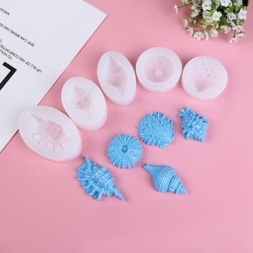 DIY Baking Mold Mirror Ocean Wind Variety of Shell Conch Mold Chocolate Silicone Mold Lollipop Cake Mold kitchen tool Cake decor