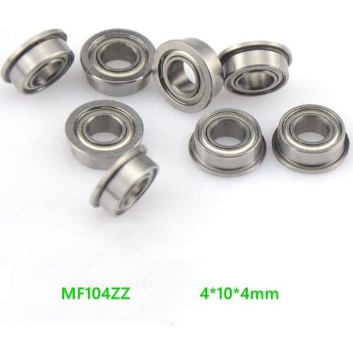 100/200pcs MF104ZZ LF1040ZZ Flange Miniature deep groove ball bearing Flanged bearing 4x10x4 mm