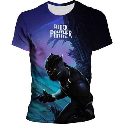 Black Panther Oversize Womens T-shirt Summer Marvel 3D Print Cool Men T Shirts Fashion Harajuku Style Children Tee Tops