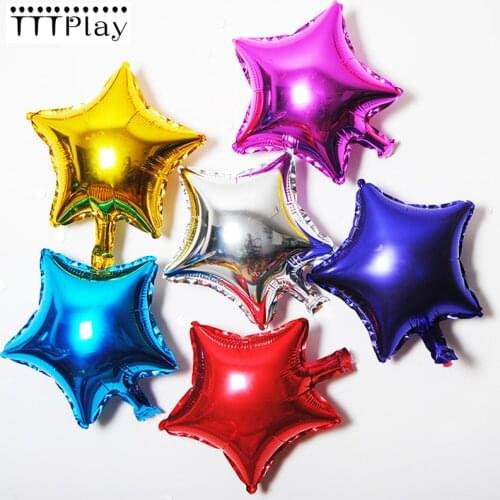 Hot Sell 10pcs/lot 10inch Helium Ballon Star Wedding Large Aluminum Foil Balloons Inflatable Gift Birthday Party Decoration Ball