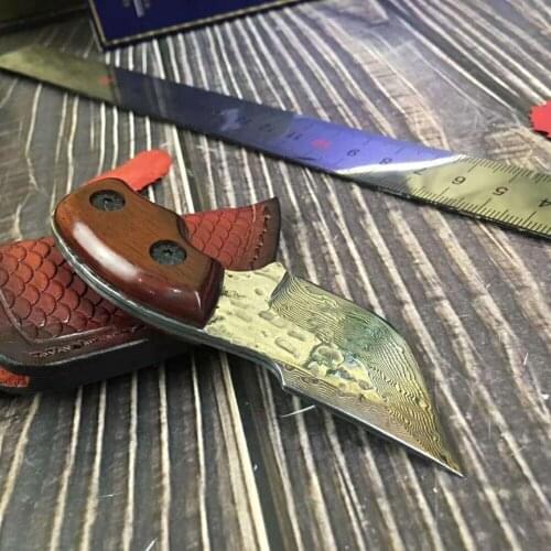 Hot sale New Mini Hunting Knife With Damascus Steel Blade Damascus Knives Free Shipping
