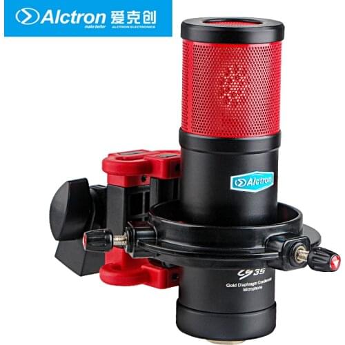 Alctron CS35 condenser microphone professional for studio recording with shock mount and pop filter included