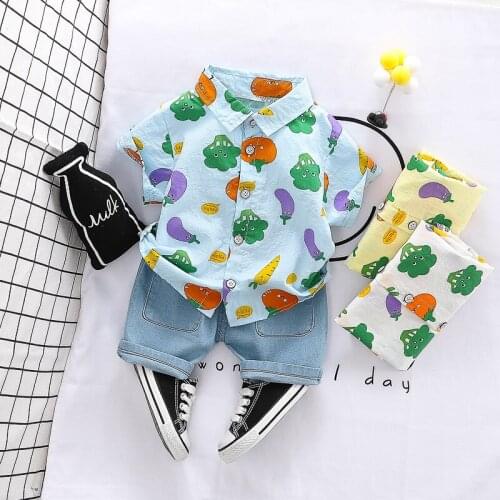 2020 Summer Baby Boy Clothing Set Cartoon Short Sleeve Shirt +Pant 2Pcs Children Clothing Sets Kids Clothes Suits For 1-3 Years