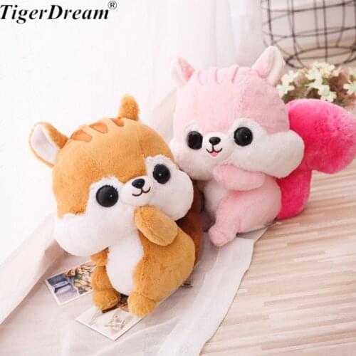 Soft Long Tail Squirrel Plush Toy Cartoon Stuffed Animals Toys Soft PP Cotton Dolls For Children 2 Colors Free Shipping