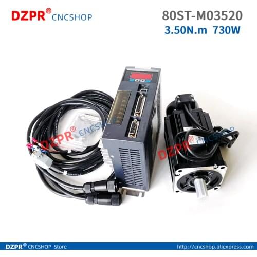 Hot Sale # 0.73kw 3.5N.M 730W 2000RPM AC Servo Moto M03520 Servo Driver