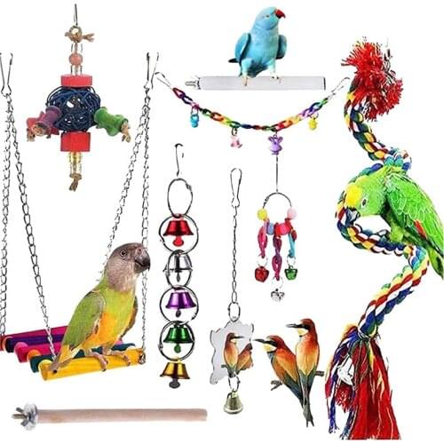 Bird Toys Parrot Chewing Toys Bird Cage Accessories Newly Upgraded Rope Bungee Bird Toys for Small Parakeets