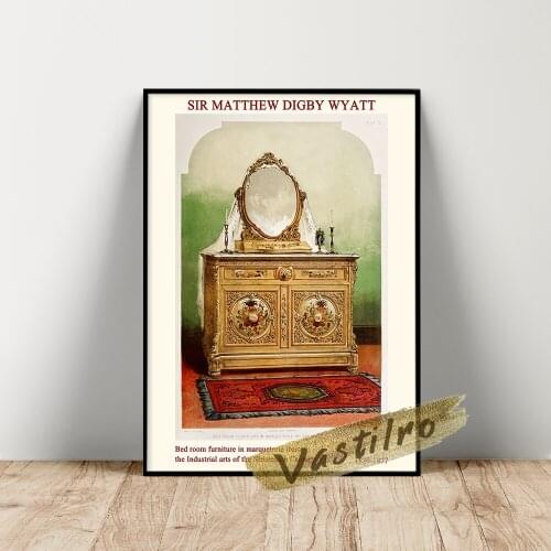 Matthew Digby Wyatt Poster, Digby Wyatt Bed Room Furniture In Marqueterie Wall Art, Architecture Industrial Arts Wall Painting