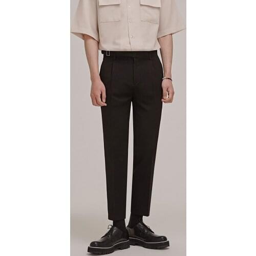 Casual pants mens drape 2021 summer tapered Capris thin business loose straight fit solid size pants