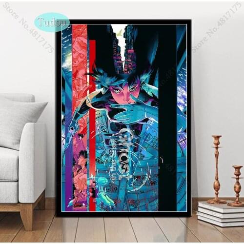 Ghost In The Shell Fight Police Anime Poster HD Prints Canvas Painting Pictures Wall Art Abstract Decorative Home Decor Quadro