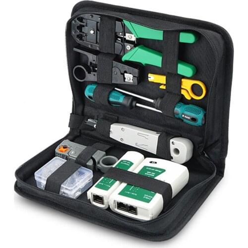 14 in 1 Network Cable Tester Tool RJ45 Connector Computer Network Crimping Pliers Tool Kit Set LAN Utp Screwdriver Wire Stripper