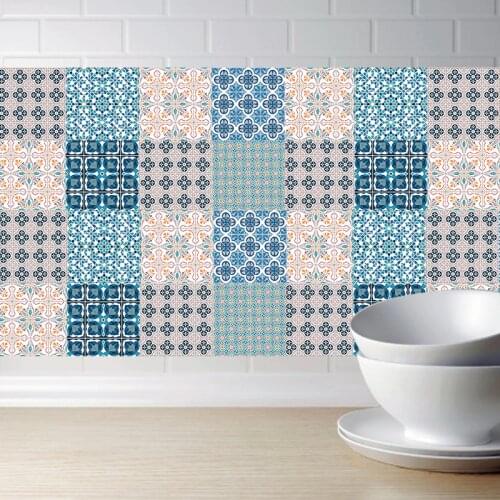 10/15/20cm Classical Morocco Style Tile Stickers Wall Sticker Kitchen Adhesive Bathroom Toilet Waterproof PVC Wallpaper