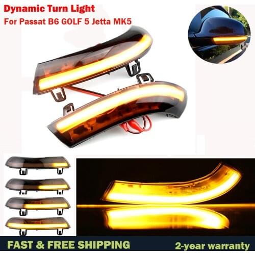 For VW GOLF 5 GTI Jetta MK5 Passat B5.5 B6 Sharan Superb LED Dynamic Turn Signal Blinker Sequential Side Mirror Indicator Light