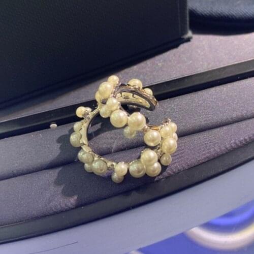 UMGODLY 1pc Ear Cuff Silver Color White Double Layer Pearl Ear Cuff Paved Cubic Zirconia Sliding Clip Earring Women Jewelry New