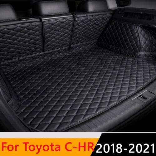 Sinjayer Waterproof Highly Covered Car Trunk Mat Tail Boot Pad Carpet Cover High Side Cargo Liner For Toyota C-HR CHR 2018 19 20