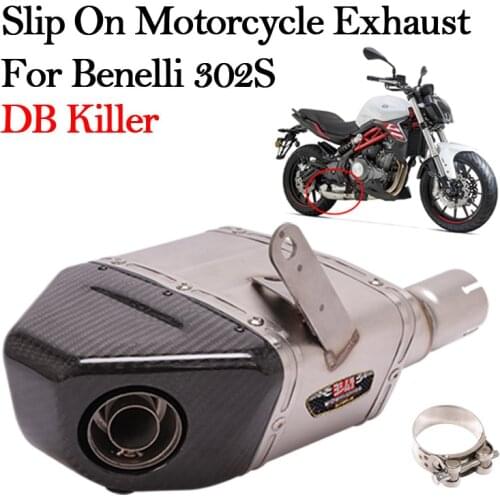 Slip-On Motorcycle YOSHIMURA Exhaust Pipe Modified Escape Systems Carbon Fiber Box Muffler DB Killer For Benelli 302S BN302S