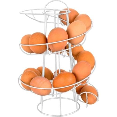Egg Storage Box Spiraling Shaped Rack Basket Storage Space Up To 24 Multi-functional Rack Storage Kitchen Household Storage Tool