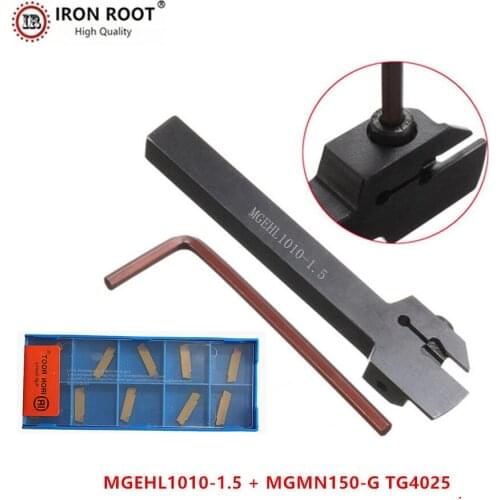 1P MGEHR1010-1.5 / MGEHL1010-1.5 Grooving Tool Holder +10P MGMN150 CNC Carbide Insert Metal Lathe Cutting Turning